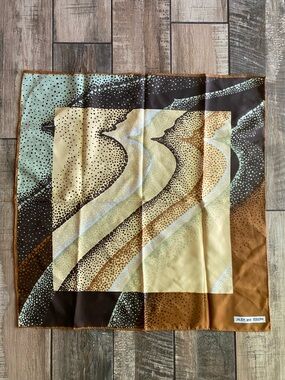 JALEH and JOSEPH Brown & Mint Patterned Scarf